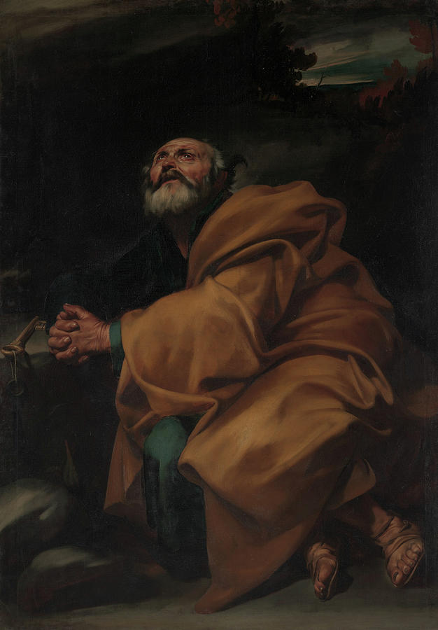 The Tears of Saint Peter, circa 1612-1613. Painting by Jusepe de Ribera