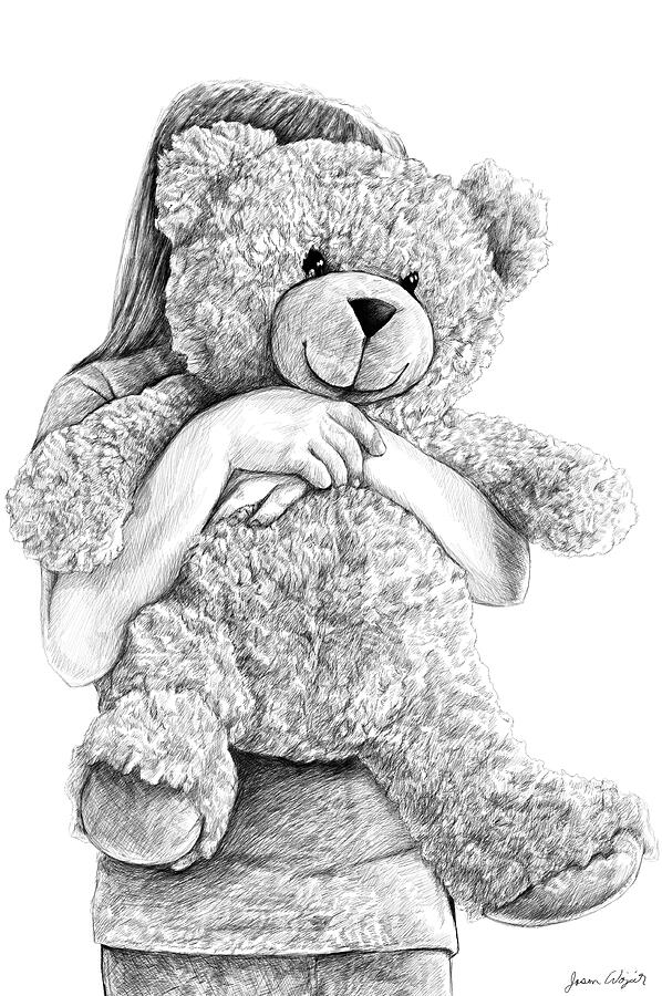 Bear Drawing - The Teddy Bear by Jason Wojcik