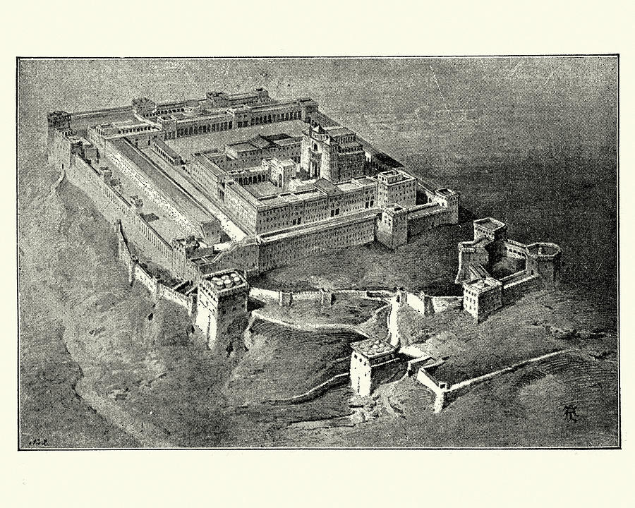 The temple in Jerusalem from the time of Solomon Drawing by Duncan1890