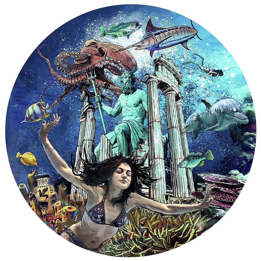 The Temple of Poseidon Digital Art by Frank Harris