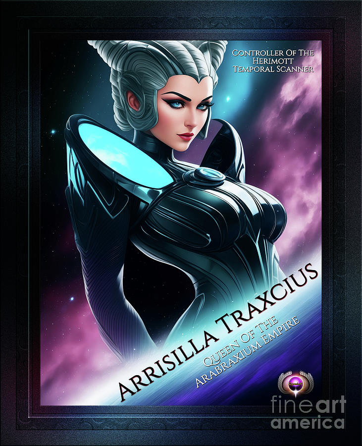 The Temporal Star Queen Arrisilla Traxcius Alluring AI Concept Art Portrait by Xzendor7 Painting by Xzendor7