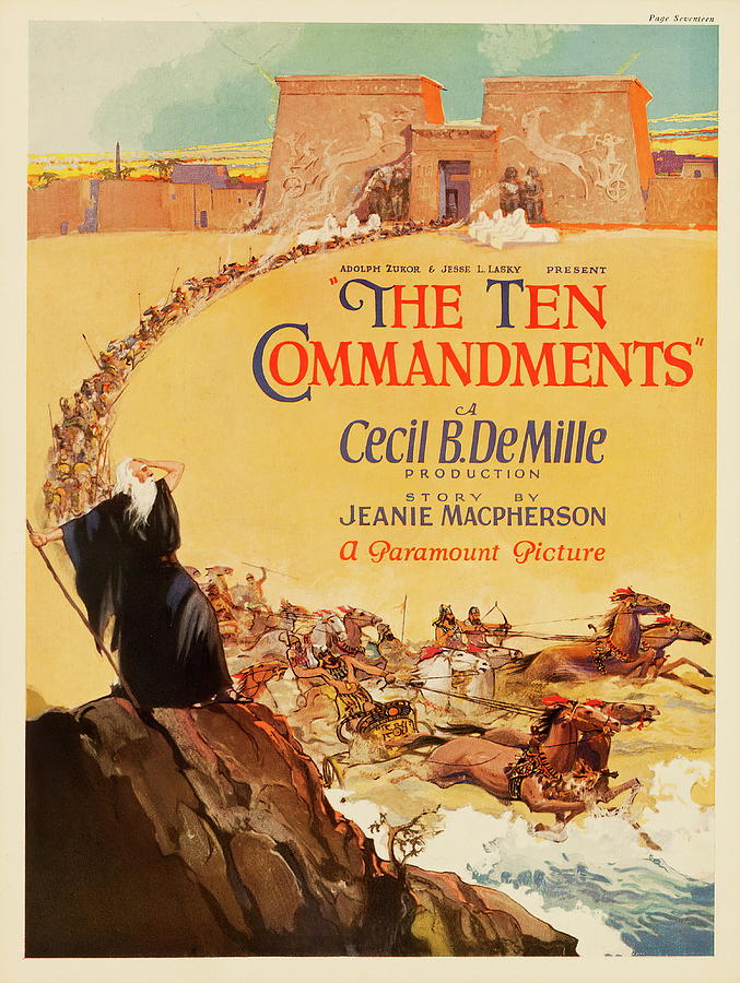 The Ten Commandments, 1923 Mixed Media by Movie World Posters