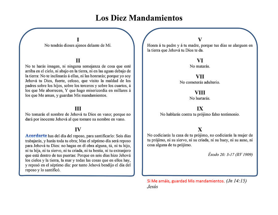 10 Commandments List In Spanish 5597