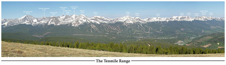The Tenmile Range with Peak Labels Photograph by Aaron Spong The Tenmile Range with Peak Labels Photograph by Aaron Spong