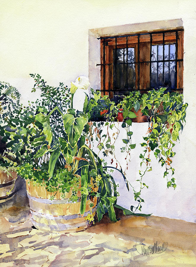The Terrace Cortijo El Cura Painting by Margaret Merry