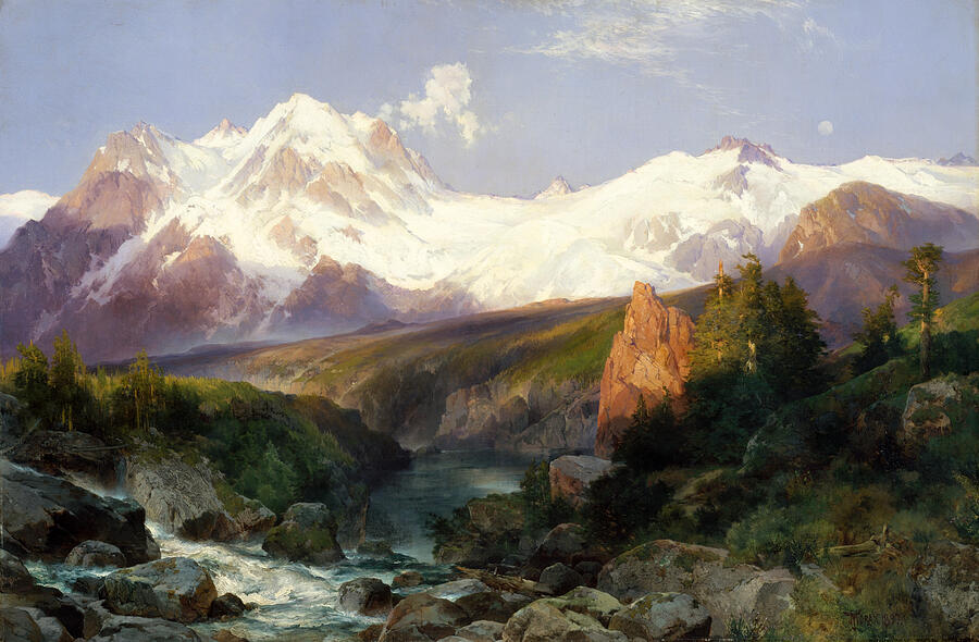 The Teton Range, year 1897 Painting by Thomas Moran The Teton Range, year 1897 Painting by Thomas Moran