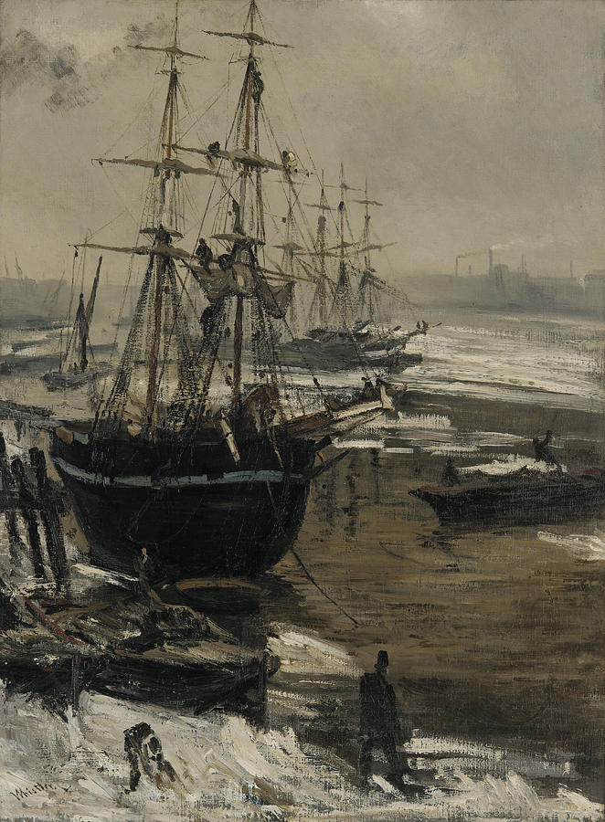 The Thames In Ice - James Abbott McNeill Whistler 1860 Painting by War Is Hell Store