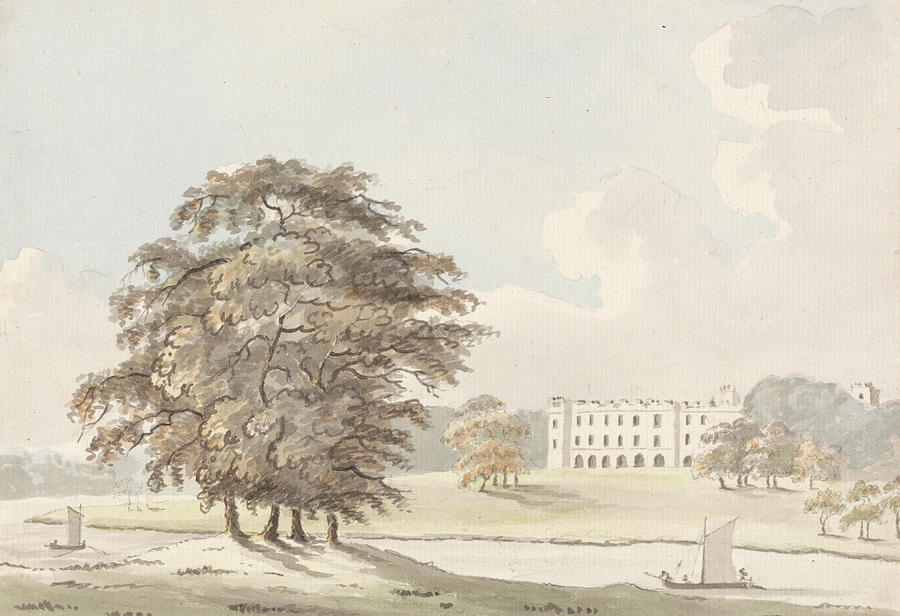 The Thames with Sion House Drawing by John Fisher