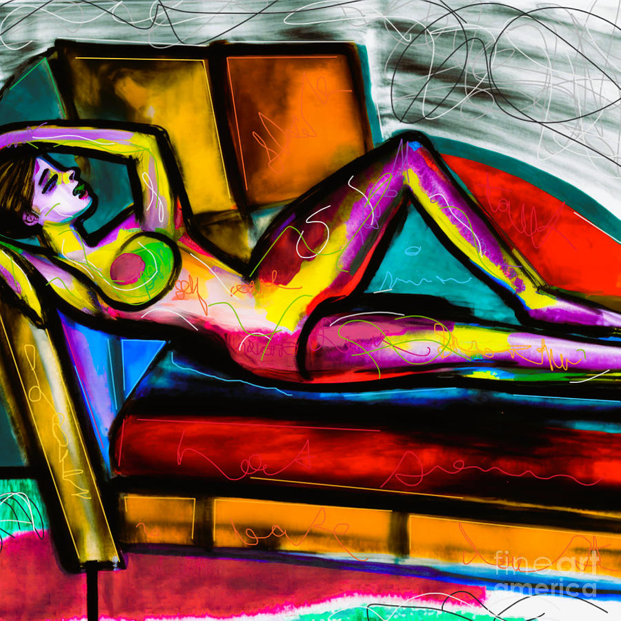 The Therapist Couch Art Print Digital Art by Crystal Stagg