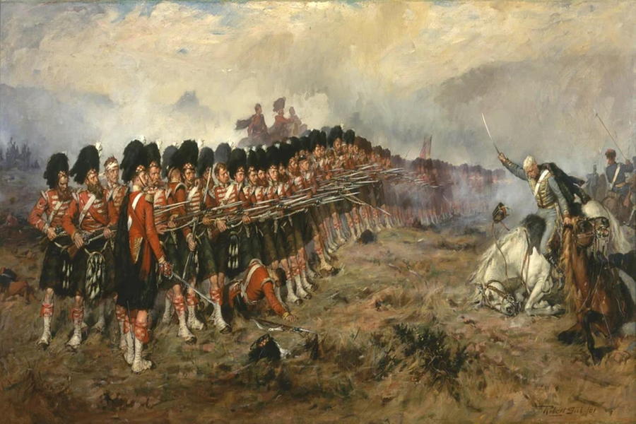 The Thin Red Line Battle Of Balaclava Painting By Robert Gibb Painting ...