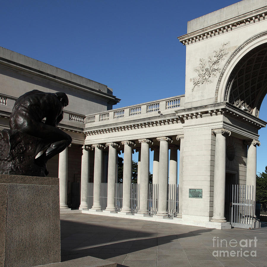 San Francisco Photograph - The Thinker at San Francisco Palace of The Legion of Honor 5D20960 square by San Francisco