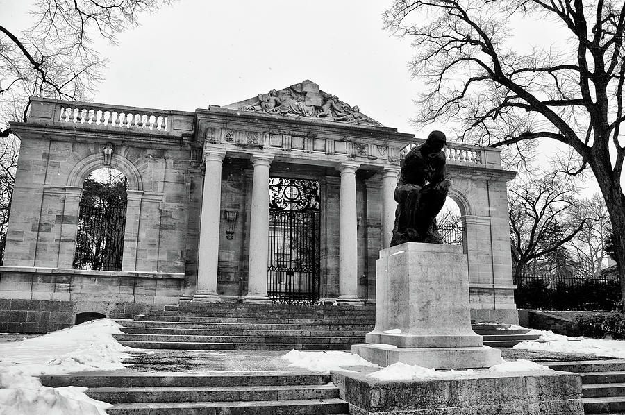 The Thinker at the Rodin Museum in Philadelphia in Black and White Photograph by Philadelphia Photography