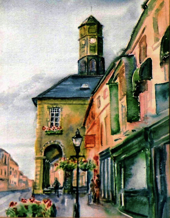 The Tholsel Town Hall Kilkenny Painting by Trudi Doyle