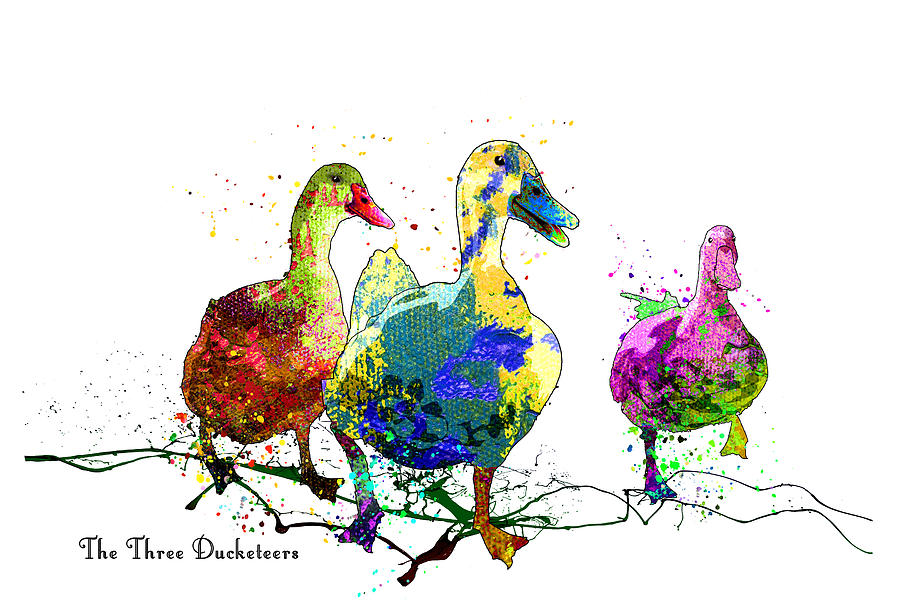 The Three Ducketeers Mixed Media by Miki De Goodaboom