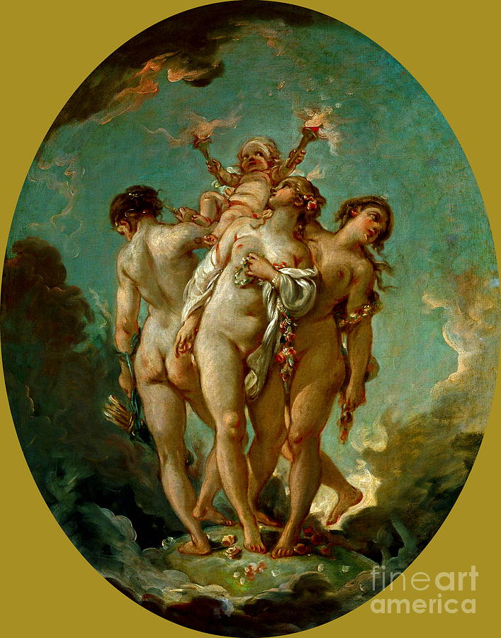 The Three Graces Painting by Francois Boucher