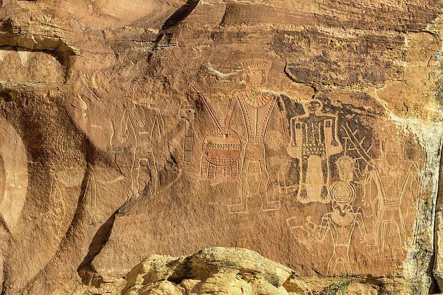The Three Kings Petroglyph Panel Photograph by Kathleen Bishop