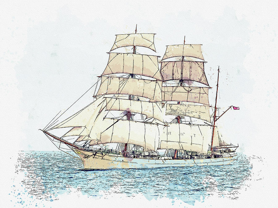 .The three-masted barque Inverneill photographed in Australian waters ...