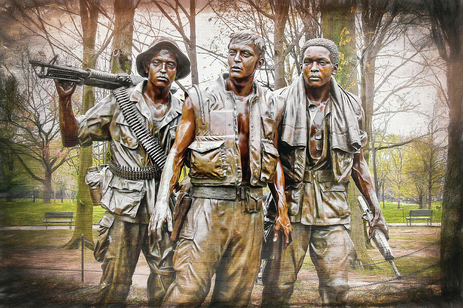 Jungle Photograph - The Three Servicemen Vietnam War Memorial Washington DC by Carol Japp