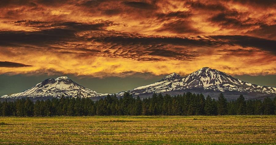 Mountain Photograph - The Three Sisters at Sunset by Bonnie Moreland