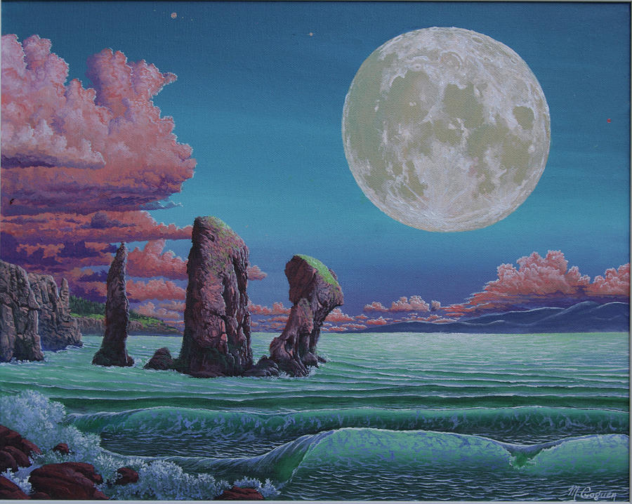 The Three Sisters, Cape Chignecto Painting by Michael Goguen