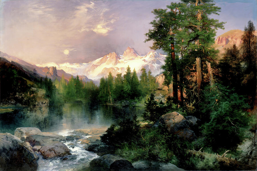 The Three Tetons, c. 1895 Painting by Eric Glaser