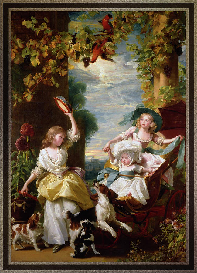 The Three Youngest Daughters of George III by John Singleton Copley Painting by Rolando Burbon