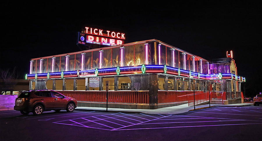 Greek Photograph - The Tick Tock Diner by Allen Beatty