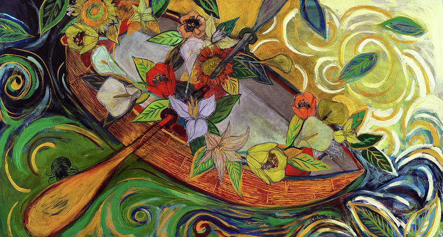 Boat Painting - The Tides Will Take Me Home by Jennifer Lommers