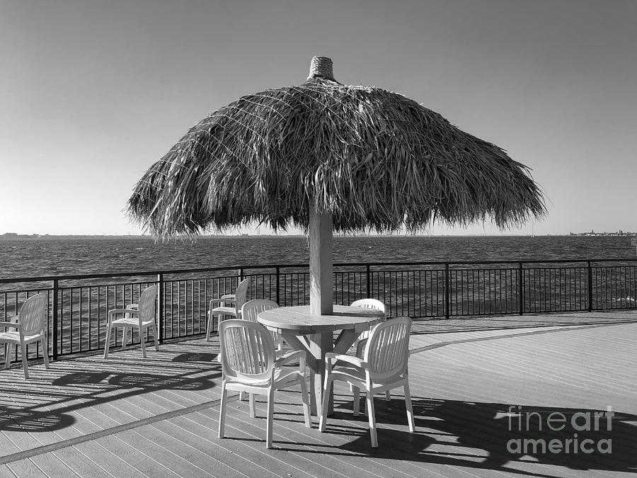 Black And White Photograph - The Tiki Hut by Eddy Mann