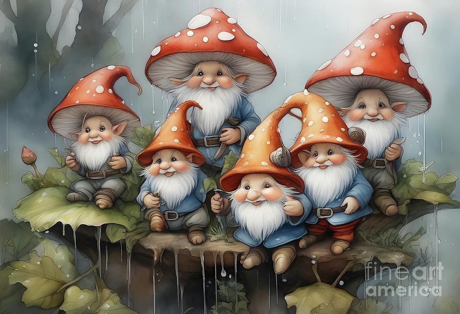 The toadstool gnomes Digital Art by Sen Tinel - Fine Art America