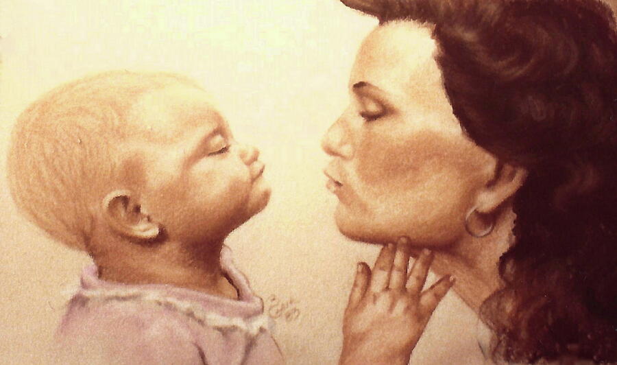 The Toddler and Mom Pastel by Barbara Keith