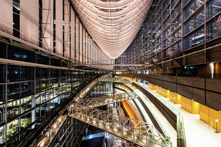 The Tokyo International Forum by night Photograph by Lyl Dil Creations