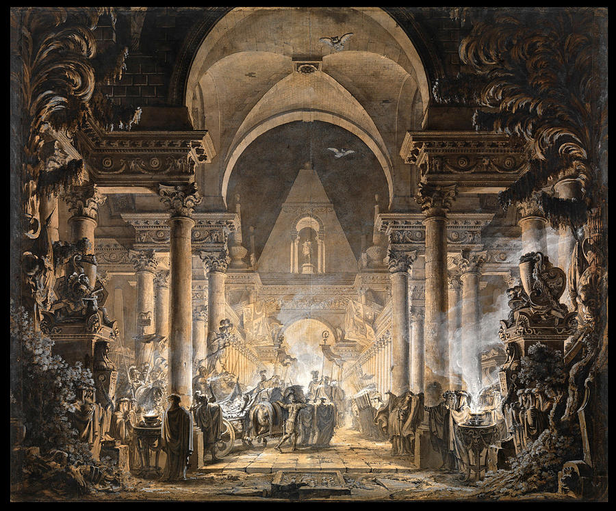 The Tomb of Agamemnon Drawing by Louis Jean Desprez