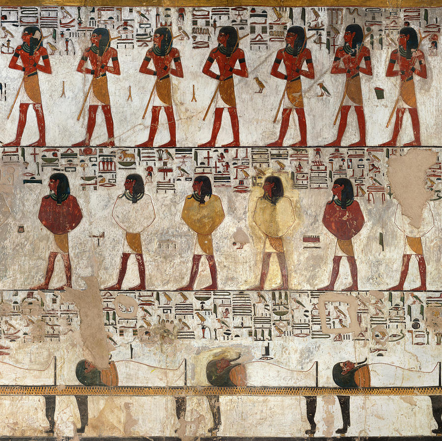Burial Chamber Painting - The Tomb of Seti I, Room F, West Wall by Egyptian History