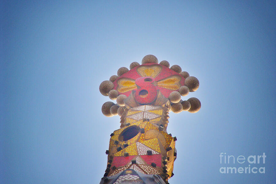 The top of one of the spires of the Sagrada Familia Cathedral. Photograph by Stefano Senise The top of one of the spires of the Sagrada Familia Cathedral. Photograph by Stefano Senise