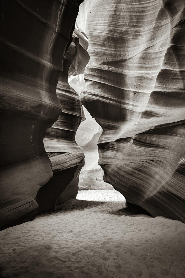 The Torch Flame of Antelope Canyon in Sepia Photograph by Gregory Ballos