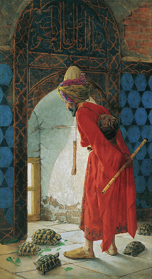 The Tortoise Trainer. Date/Period Early 20th century. Painting. Oil on canvas. Painting by Osman Hamdi Bey