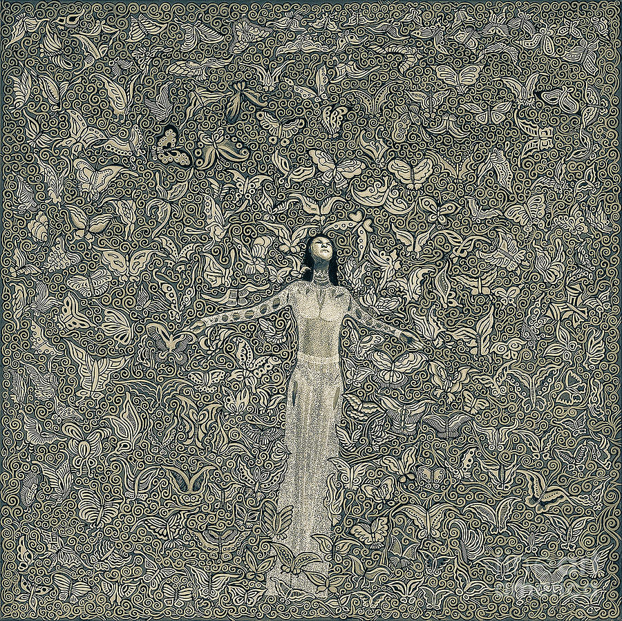 Butterfly Digital Art - The Touch of The Air split tone by Fei A