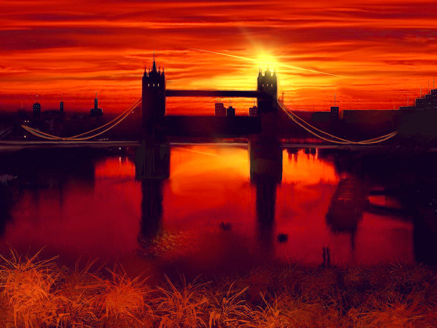London Digital Art - The Tower Bridge  by Nathan Krekula