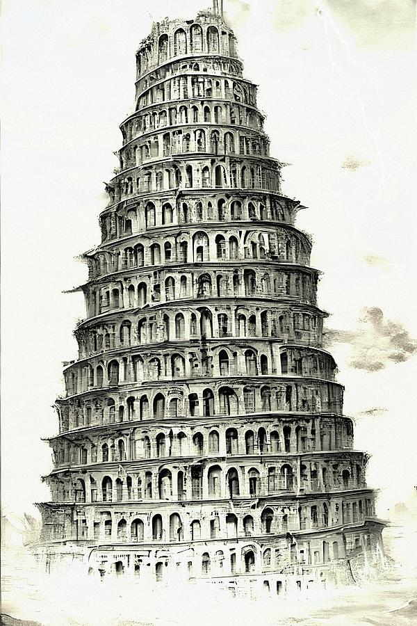 Confusion Digital Art - The Tower of Babel  by Ally White