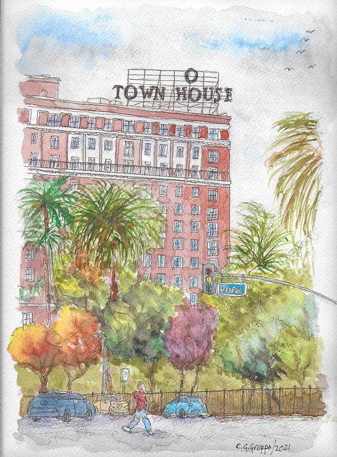 The Town House, Los Angeles, California Painting by Carlos G Groppa