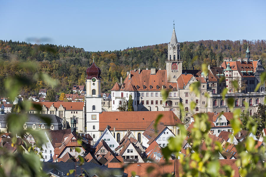 The town of Sigmaringen from an elevetad point of view. Sigmaringen, Baden-Württemberg, Germany. Photograph by Francesco Vaninetti Photo