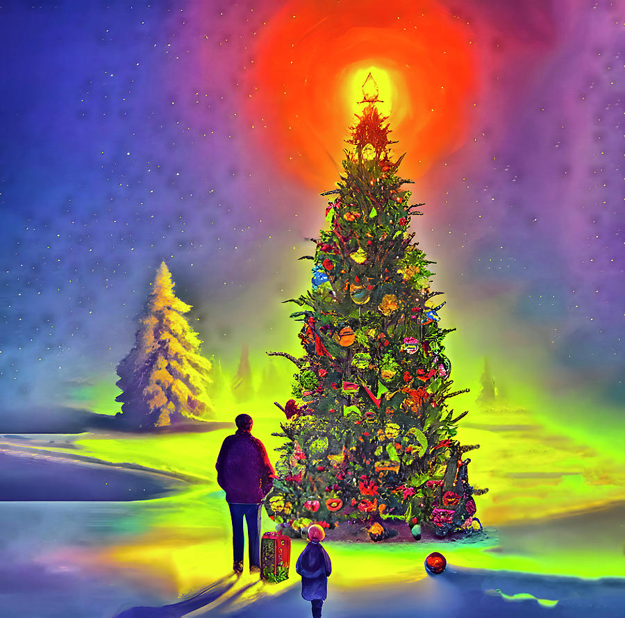 The Towns Christmas Tree Digital Art by Steve Taylor