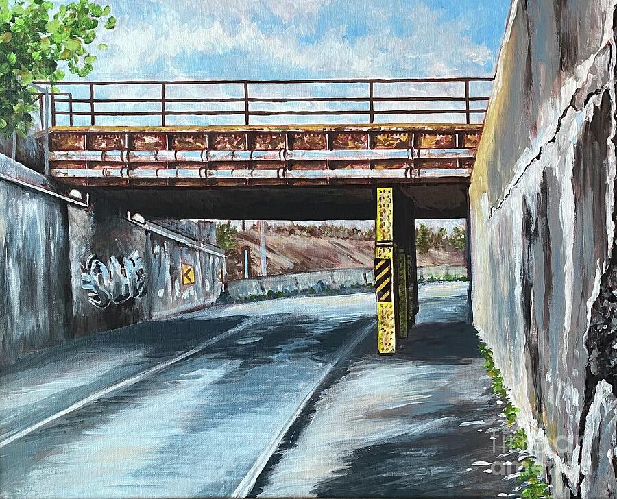 Bridge Painting - The Train Bridge at Thompson Road by Catherine Henningham-Puttick