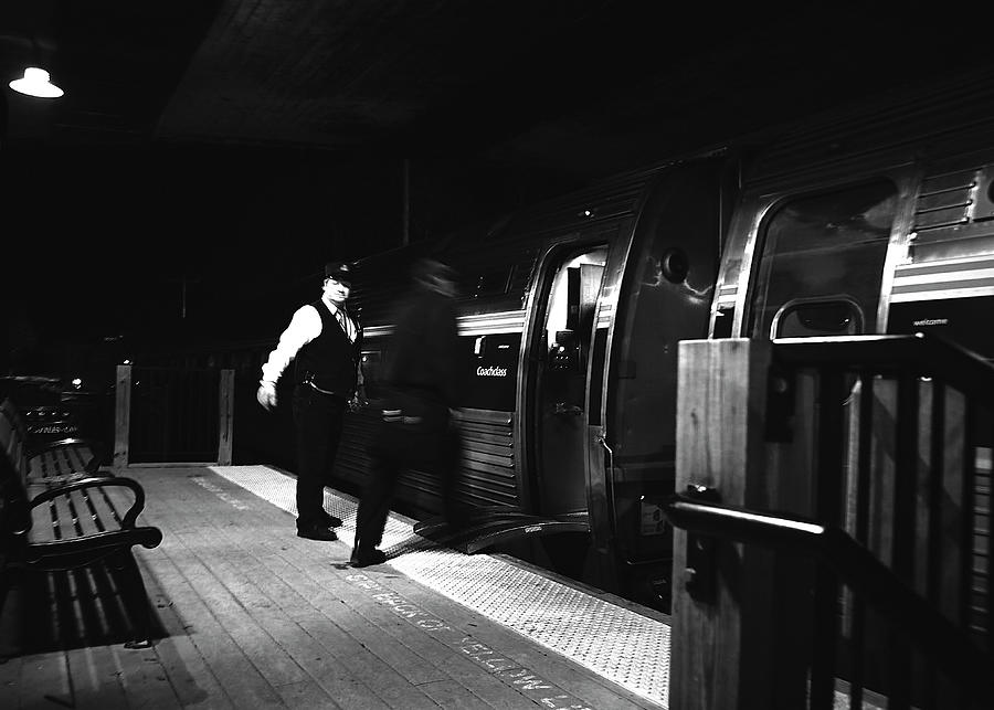 Train Photograph - The Train Conductor by Bob Orsillo