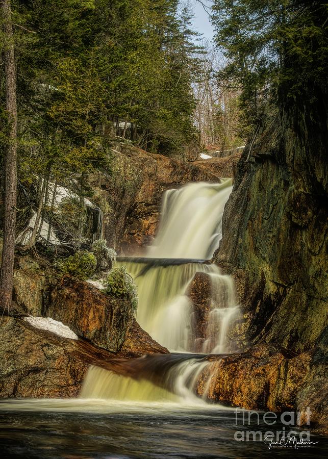 Waterfall Photograph - The Tranquil Beauty of Small Falls - Maine by Jan Mulherin