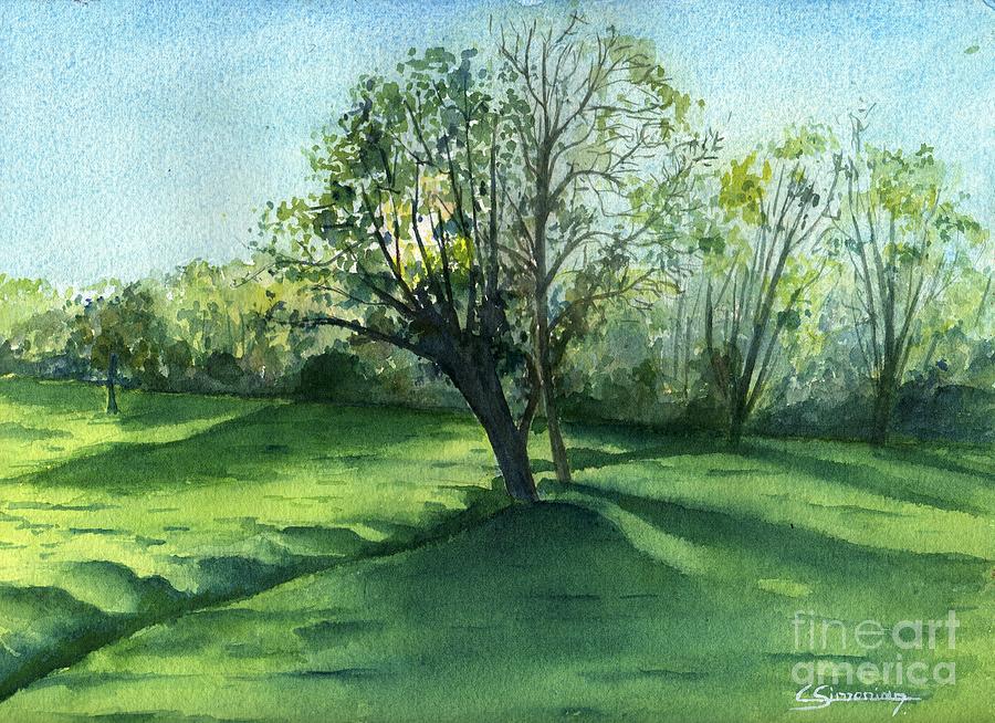 Tree Painting - The tree and the ditch by Christian Simonian