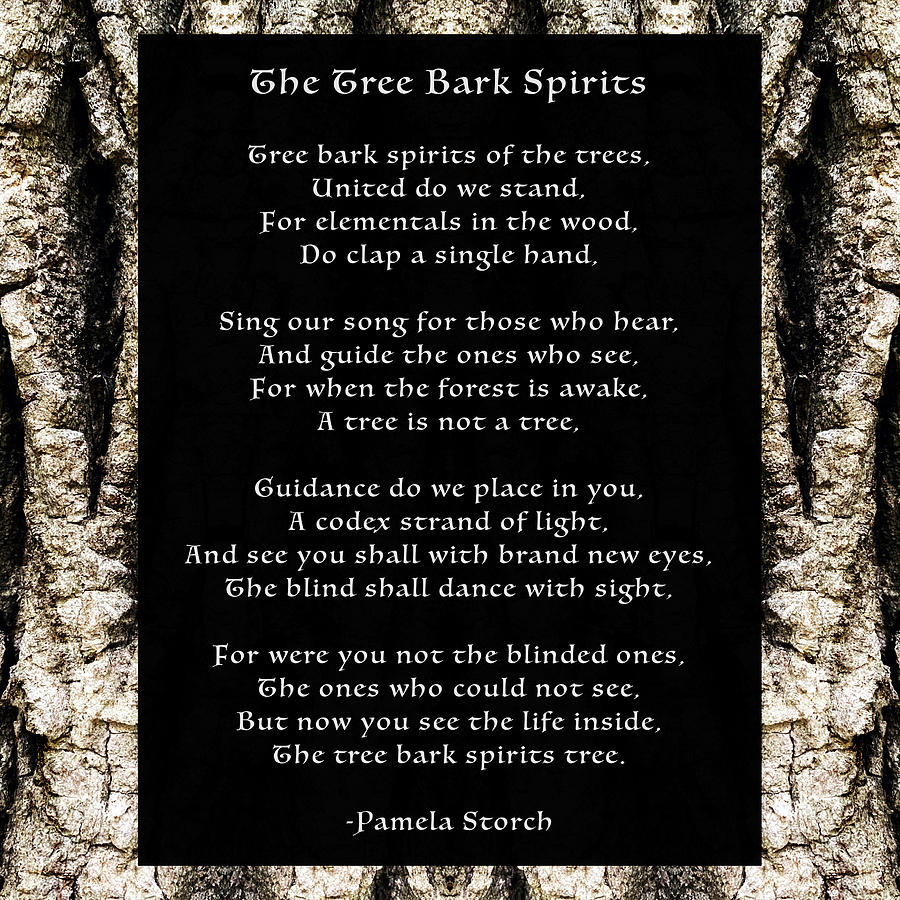 Tree Digital Art - The Tree Bark Spirits Poem by Pamela Storch