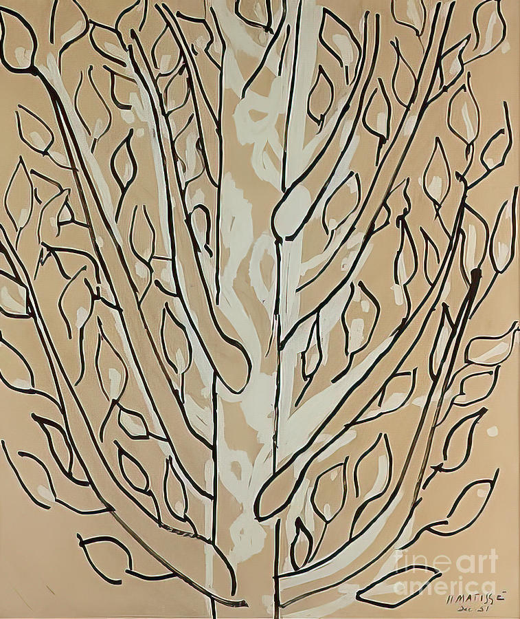 The Tree by Henri Matisse 1951 Drawing by Henri Matisse