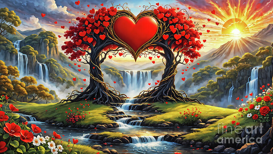 The Tree Of Love 2 Digital Art by Ian Mitchell